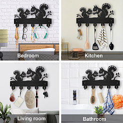 Настенные вешалки из дерева и железа&nbsp;HJEW-WH0055-022