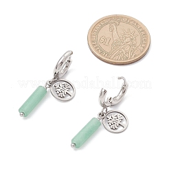 Серьги-кольца из нержавеющей стали 304 с камнями разных цветов&nbsp;EJEW-JE06791