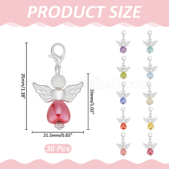 30 шт. подвеска в форме сердца в виде ангела из акрила и фарфора&nbsp;HJEW-HY00161