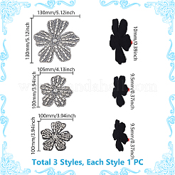 3 шт. 3 стиля цветочные стеклянные украшения аксессуары&nbsp;DIY-GA0009-01