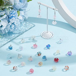 50 шт. прозрачные стеклянные подвески с аэрозольной краской&nbsp;PALLOY-PH01808