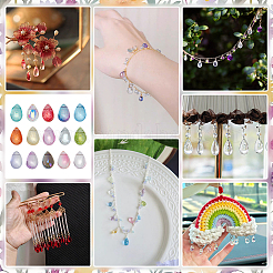 150шт 15 цвета стеклянные подвески&nbsp;GLAA-PH0003-65