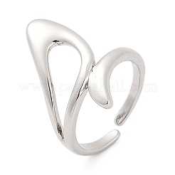 Полые треугольные латунные открытые манжеты для женщин&nbsp;RJEW-G343-13P