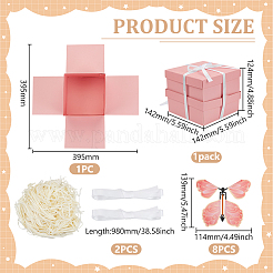 Бумажные коробки для хранения подарков-сюрпризов в виде летящей бабочки своими руками&nbsp;CON-WH0110-54B