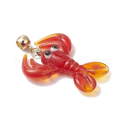 Подвески ручной работы в виде красных креветок из стекла&nbsp;PALLOY-JF04983