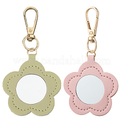 Вырезанная полая 2шт 2 цвета искусственная кожа подвесные украшения&nbsp;HJEW-CL0001-04B