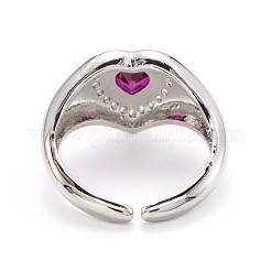 Латунные микро проложить манжеты кольца кубического циркония&nbsp;RJEW-I077-04