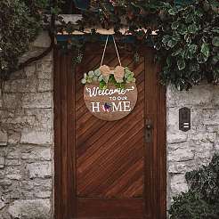 Натуральное украшение для двери из мдф для украшения входной двери&nbsp;HJEW-SZ0001-04