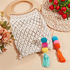 Полиэстер кисточкой кулон украшение&nbsp;HJEW-WH20003-04A-05