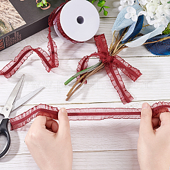 Чинлон с эластичной плиссированной кружевной отделкой&nbsp;OCOR-WH0060-44A