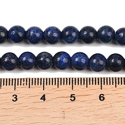Окрашенные природные лазурит бисер пряди круглые&nbsp;G-M169-6mm-05