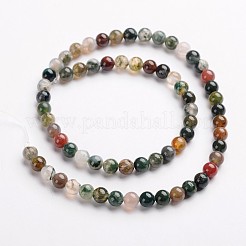 Круглые натуральные индийские агат драгоценный камень шарик нити&nbsp;G-J333-07-6mm