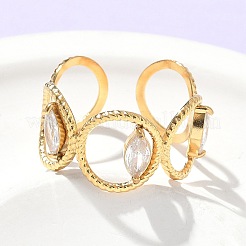 Кольца из нержавеющей стали 304 с микропаве из кубического циркония&nbsp;RJEW-D310-03G