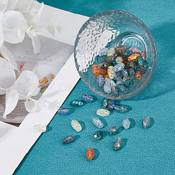 80шт 8 цвета прозрачные гальванические стеклянные бусины EGLA-HS0001-03