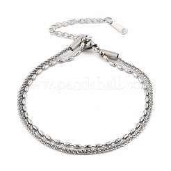 Многорядные браслеты из нержавеющей стали 304&nbsp;LS-BJEW-Q051-03P