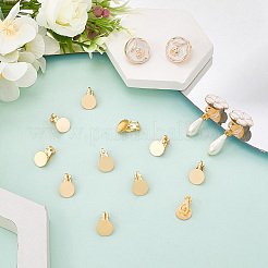 16 шт. латунные серьги-зажимы&nbsp;KK-SC0006-63