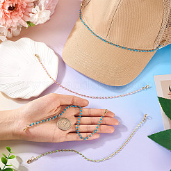 4 шт. 4 цвета латунная эмалированная цепочка для изготовления браслета&nbsp;AJEW-TA00033