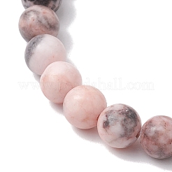 Эластичные браслеты из натурального бисера зебровой яшмы диаметром 8 мм&nbsp;BJEW-JB10434