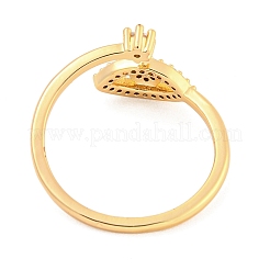 Кольцо-манжета из нержавеющей стали 304 с кубическим цирконием от сглаза для женщин&nbsp;RJEW-S406-04G-01