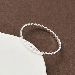 925 плоские серебряные кольца с бусинами для женщин&nbsp;RJEW-NH0002-01C-S