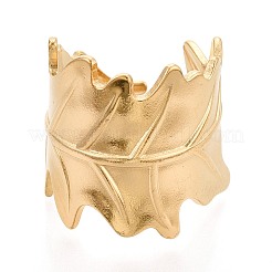 Ионное покрытие (ip) 304 нержавеющая сталь манжеты кольца для женщин&nbsp;RJEW-N052-02G