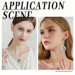 5 шт. 5 подвески с принтом в виде глаз из нержавеющей стали 304&nbsp;STAS-YW0001-10