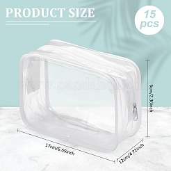 Прозрачные пластиковые косметические пакеты на молнии&nbsp;ABAG-WH0038-61