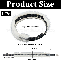 Женские ремни-цепочки из искусственной кожи и искусственного меха черного цвета&nbsp;AJEW-WH20006-388A-01