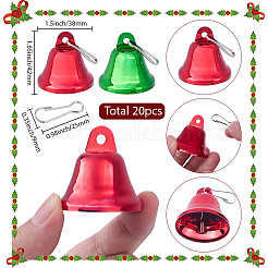 20шт 2-х цветный железный колокольчик подвеска украшение&nbsp;AJEW-SC0031-28
