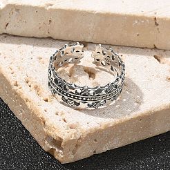 Открытые манжеты из стерлингового серебра для женщин&nbsp;RJEW-R008-01AS-06