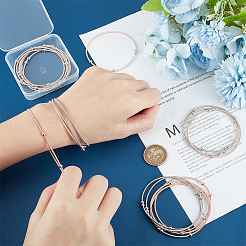 20шт 2 цвета нержавеющая сталь спутниковые цепи растягивающиеся браслеты набор для женщин&nbsp;BJEW-UN0001-35