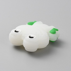 Светящиеся пищевые экологически чистые силиконовые бусины в виде лягушки&nbsp;LS-SIL-WH0003-12F