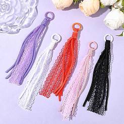 5 шт. подвески из двухцветного полиэстерового шнура и кружева&nbsp;HJEW-JM04332