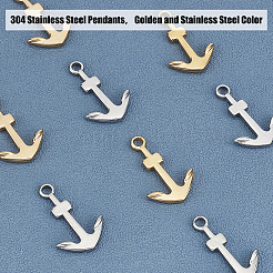 8 шт. подвески из нержавеющей стали 304 двух цветов&nbsp;STAS-UN0025-80