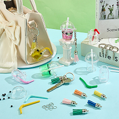 Наборы для самостоятельного изготовления брелока-подвески с жемчугом и молочным чаем&nbsp;DIY-OC0014-18