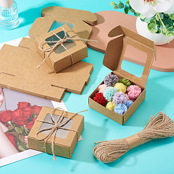 20 шт. складные упаковочные коробки из крафт-бумаги с видимым окном&nbsp;CBOX-TA0001-17