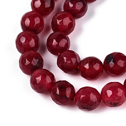 Окрашенные природные белый нефрит бисер пряди&nbsp;G-T139-8mm-60-04