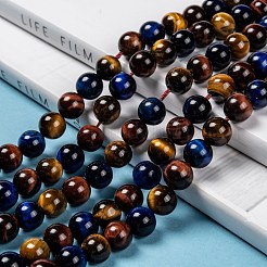 Природных тигровый глаз бисер нитей&nbsp;X-G-F173-14-8mm
