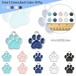 50шт 5 цвета сплава эмалевые подвески&nbsp;ENAM-FS0002-29