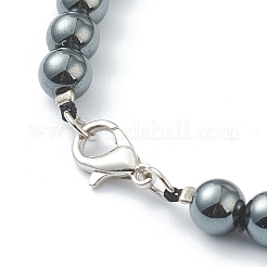 Однослойные ожерелья из немагнитного синтетического гематита и бирюзовых бусин&nbsp;NJEW-J058-01B-02