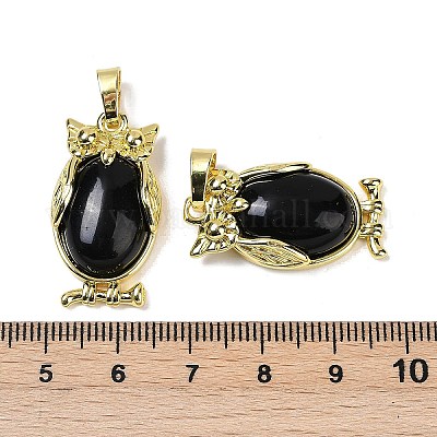 Естественный обсидиановый кулон KK-F887-02G-17-1