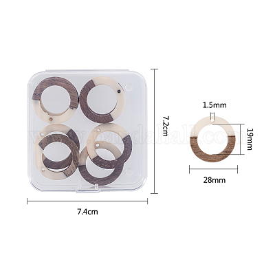 Подвески из смолы и дерева&nbsp;RESI-OL0001-10C-1