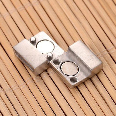 Устойчивые к потускнению гладкие и матовые прямоугольные магнитные застежки из нержавеющей стали 304 с вклеивающимися концами STAS-I045-05-1