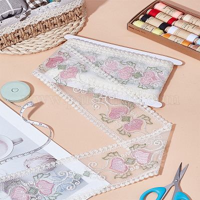 5 ярд полиэстеровой сетчатой ленты для вышивки цветов&nbsp;OCOR-LP0002-39-1