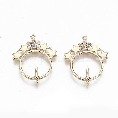 Латунные микропейв прозрачные кубические циркониевые стержни KK-T062-22G-NF-1