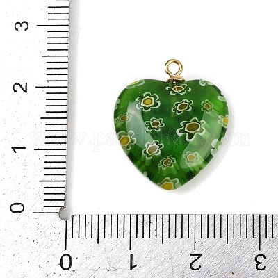 Подвески-сердечки ручной работы в технике миллефиори&nbsp;LS-LAMP-L080-01P-04-1