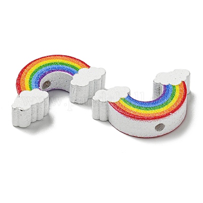 Печатные деревянные бусины&nbsp;WOOD-G022-32-1