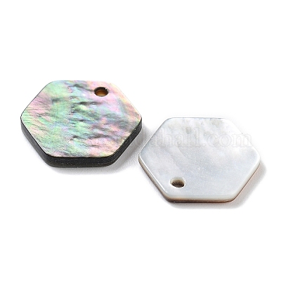 Подвески из натуральной черной ракушки&nbsp;SSHEL-D084-08A-1