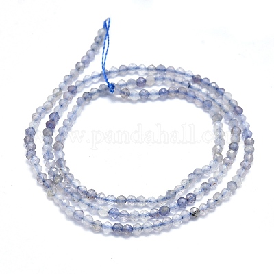 Бусы натуральный кордиерит / иолит / дихроит круглые нити&nbsp;G-M353-A18-2mm-1