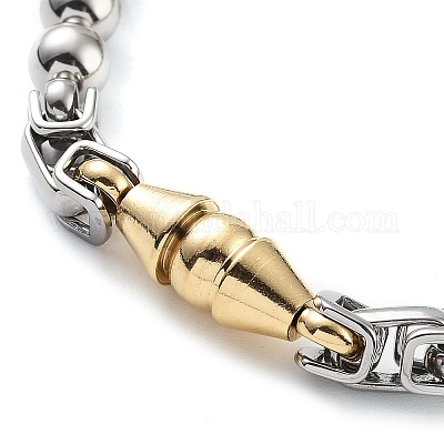 Браслет из двухконусной цепи из нержавеющей стали с вакуумным покрытием PVD 201 BJEW-Z023-07P-1